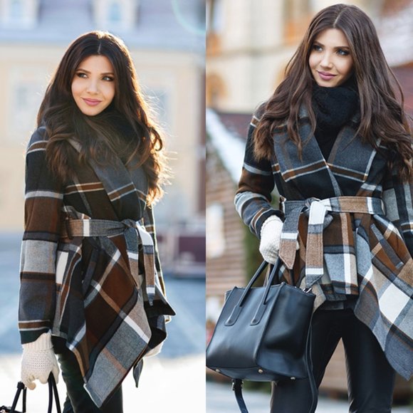 🎈Host Pick🎈 Plaid Turn Down Collar Wool Coat - Picture 6 of 13